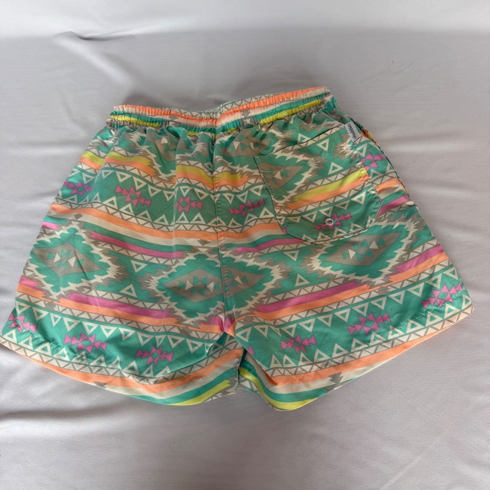 Chubbies Mens Swim Trunks Small Teal Geometric Southwestern Print Mesh Lined - Picture 3 of 9